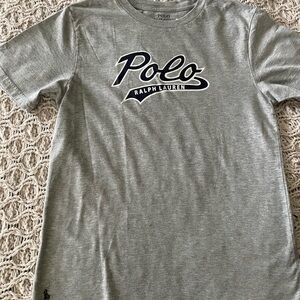 Polo by Ralph Lauren Gray Tee with Navy Script Logo